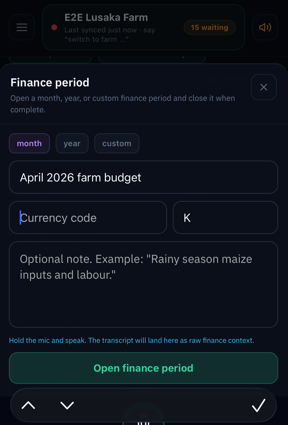 FieldGuide finance overview — income, expenses, and season profitability at a glance